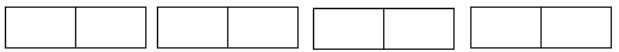 Four rectangles each divided in half.