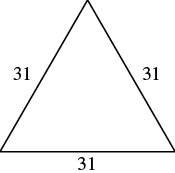 A triangle with sides that are 31.