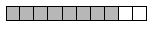 Long rectangle divided in 10 segements. Two segements are blank. Eight parts are shaded to fill.