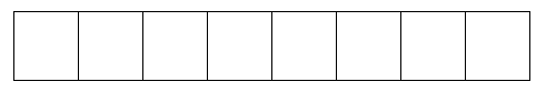 Rectangle divided into eight equal parts.