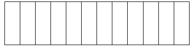 Rectangle divided into twelve equal parts.