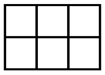 A rectangle split into six equal segments.